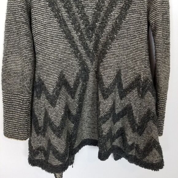 Angel of the North Anthropologie Women Wool Blend Cardigan Sz L Open Geometric - Picture 6 of 8